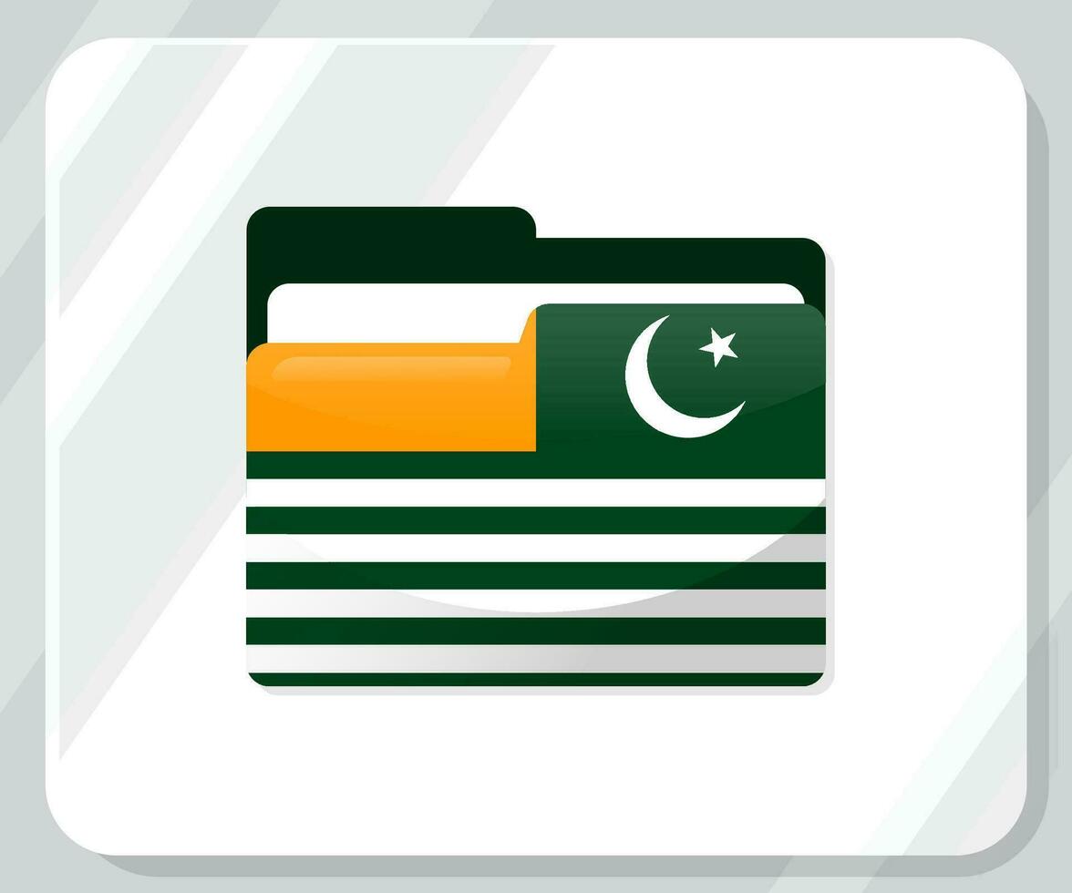 Kashmir Glossy Folder Flag Icon vector