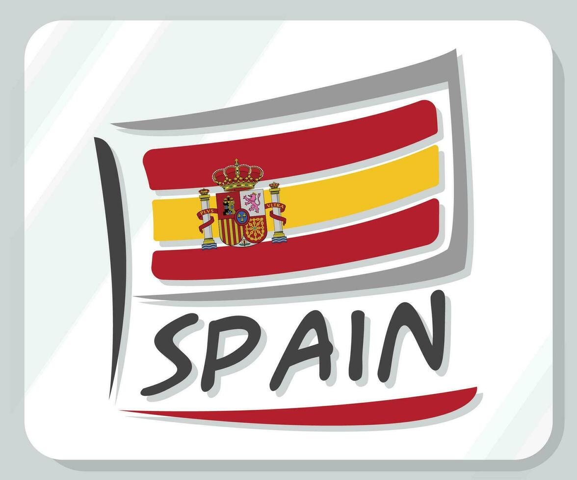Spain Graphic Pride Flag Icon vector