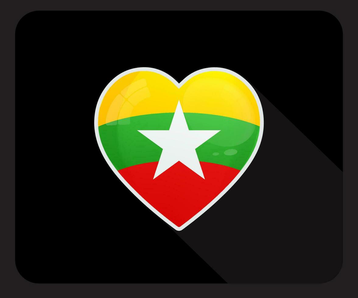Myanmar Love Pride Flag Icon vector