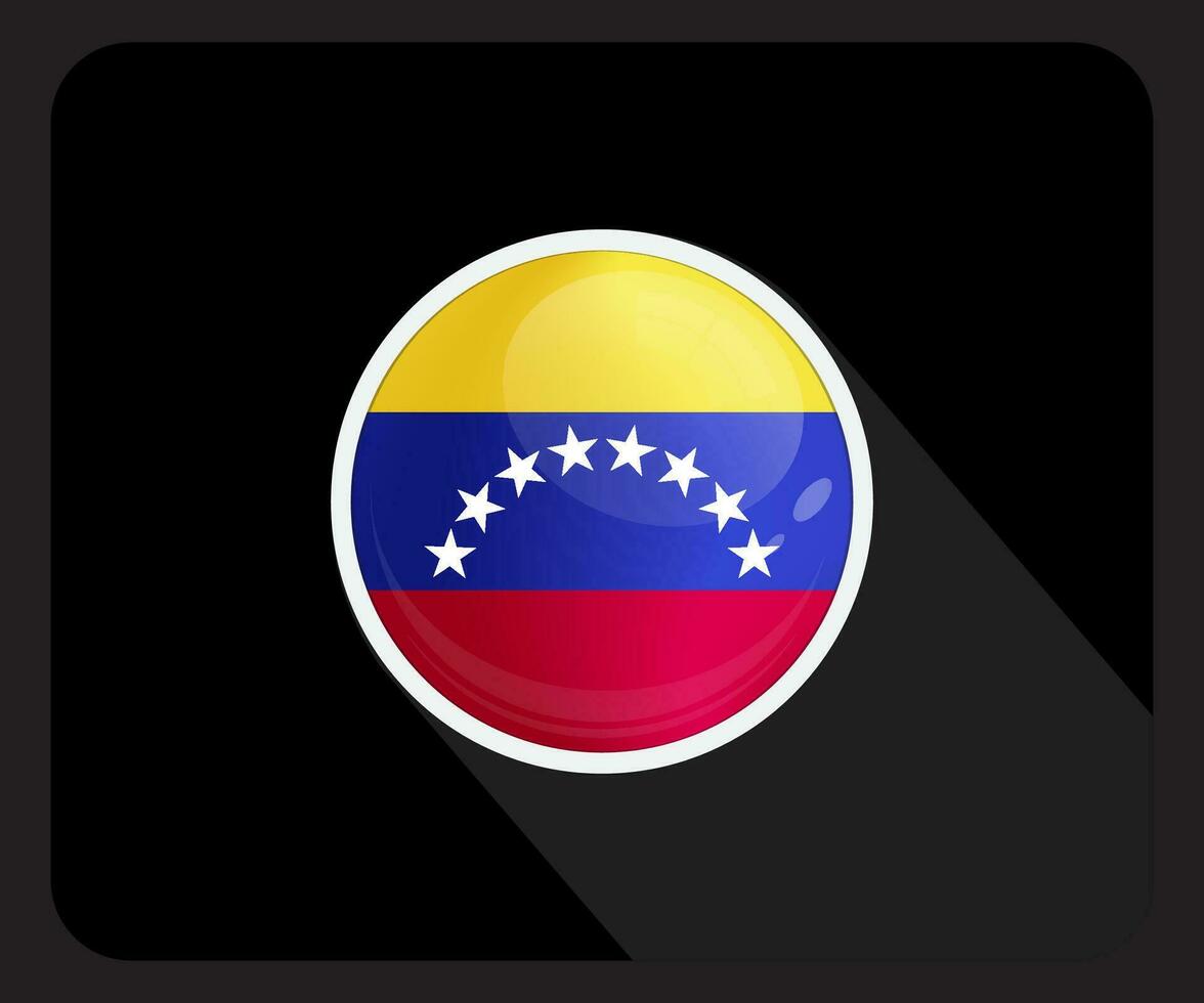 Venezuela Glossy Circle Flag Icon vector