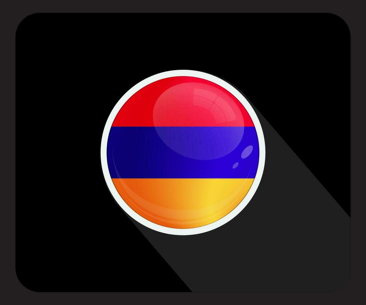 Armenia  Glossy Circle Flag Icon vector