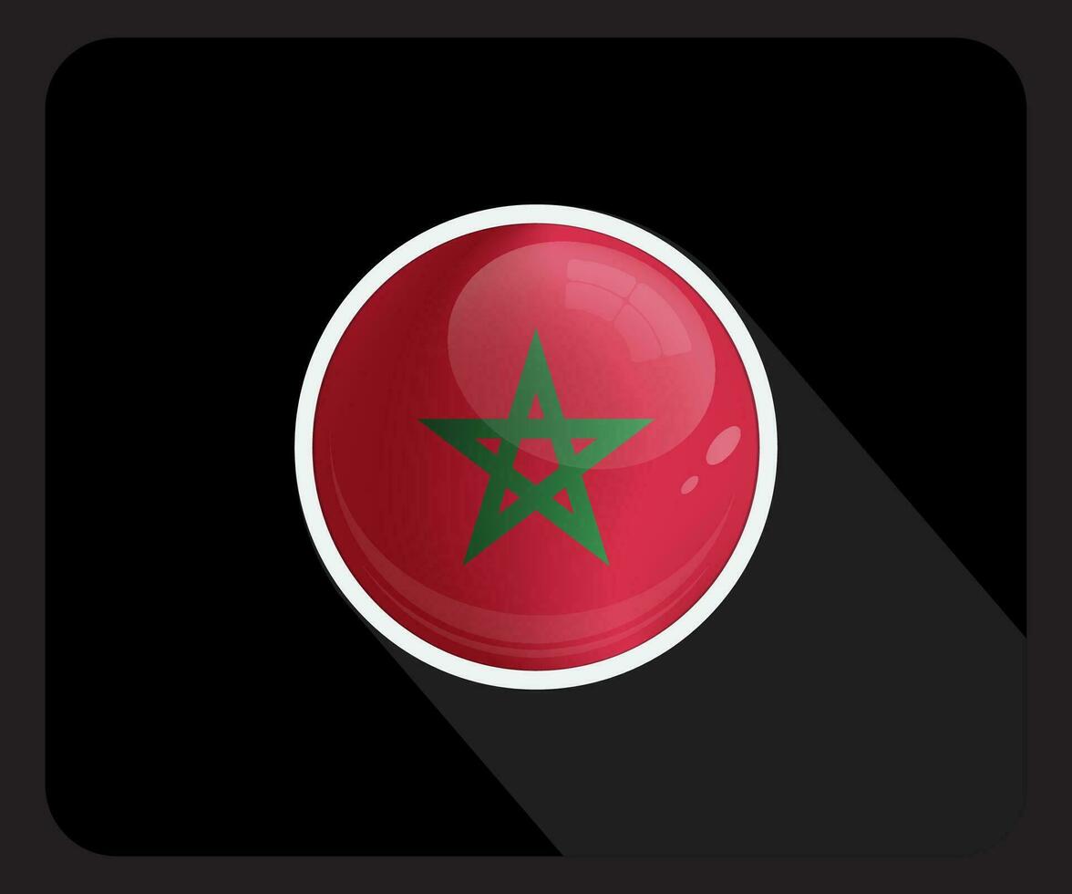 Morocco  Glossy Circle Flag Icon vector