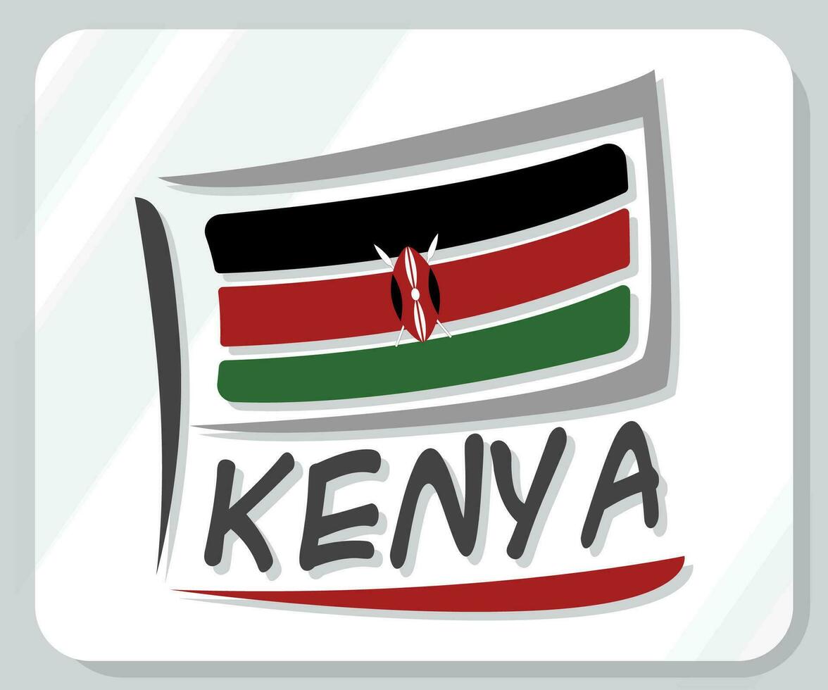 Kenya Graphic Pride Flag Icon vector