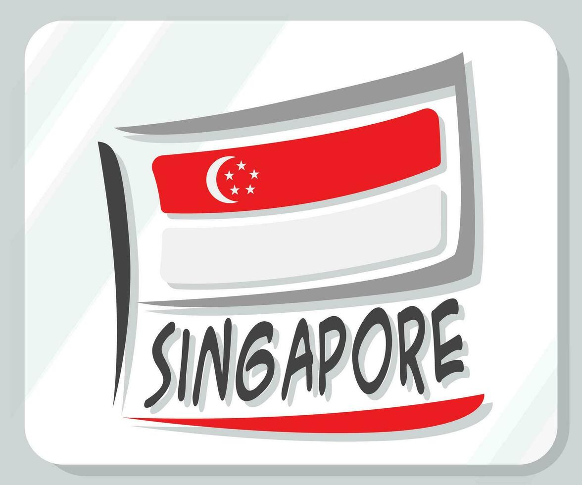 Singapur gráfico orgullo bandera icono vector