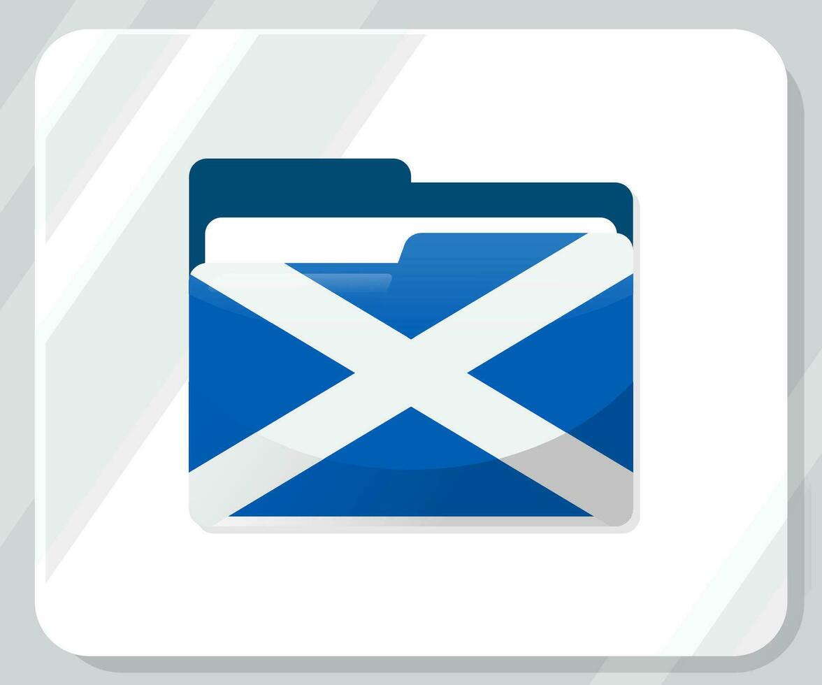 Scotland Glossy Folder Flag Icon vector