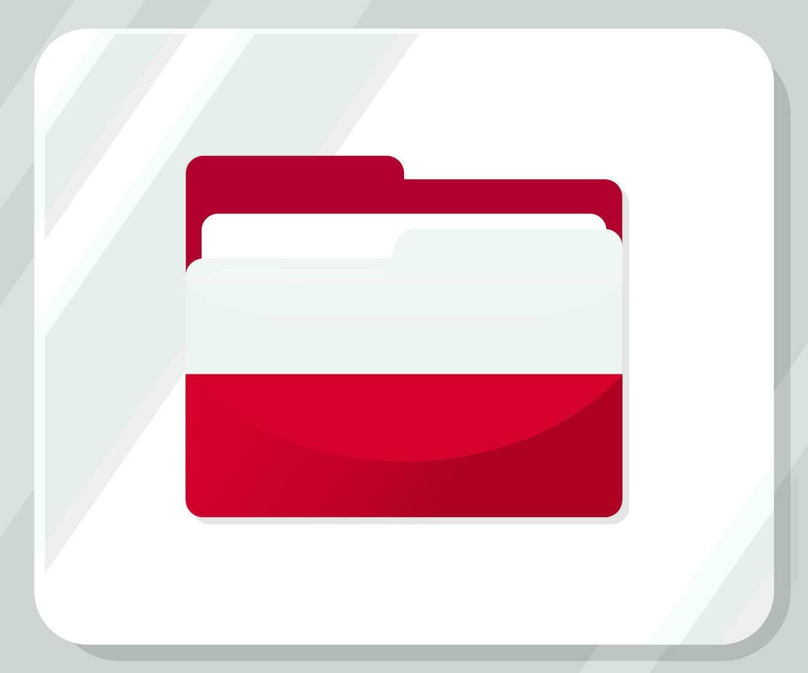 Poland Glossy Folder Flag Icon vector