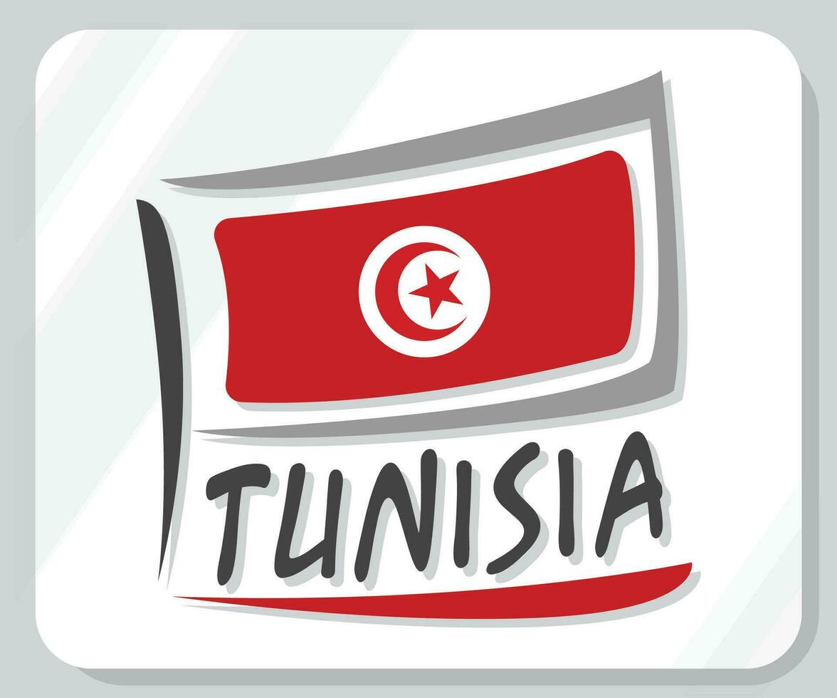 Tunisia Graphic Pride Flag Icon vector