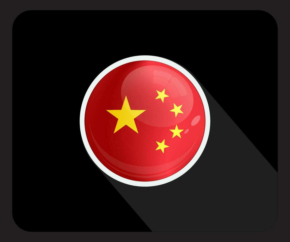 China lustroso circulo bandera icono vector