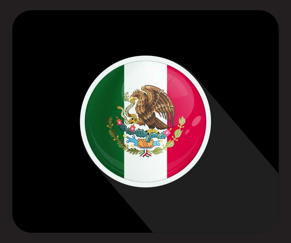 Mexico Glossy Circle Flag Icon vector