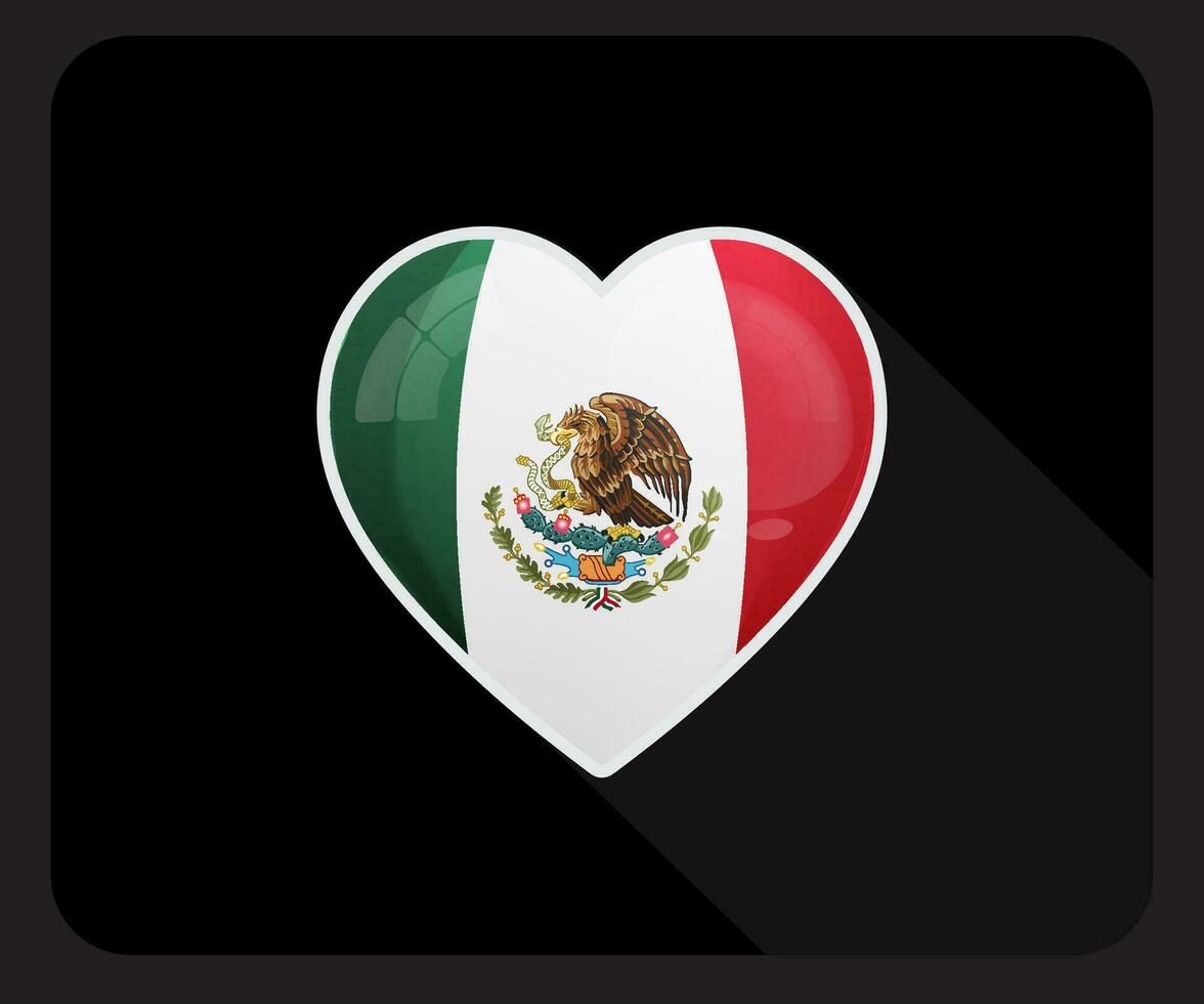 mexico amor orgullo bandera icono vector