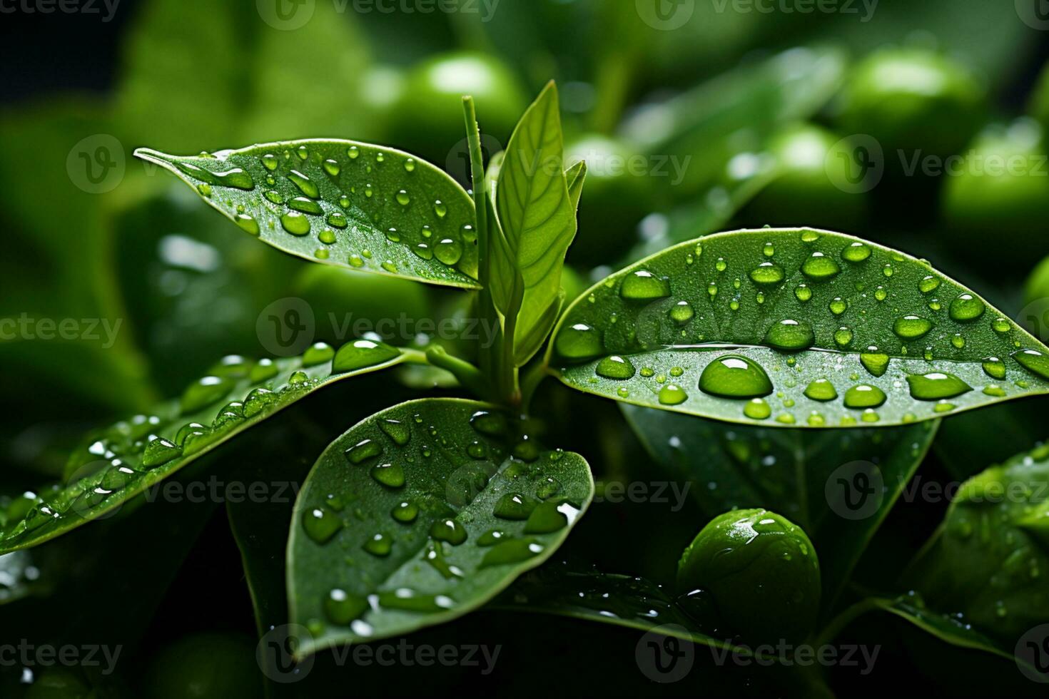 Plump seeds amid green leaves, natures vibrant artistry revealed AI Generated photo