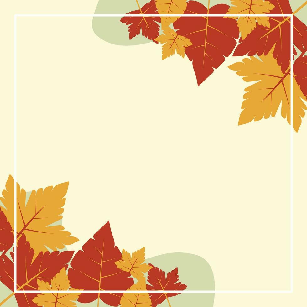 otoño, primavera y verano antecedentes. hermosa diseño con hoja adornos y vacío espacio para texto. vector para saludo tarjetas, social medios de comunicación, volantes, pancartas