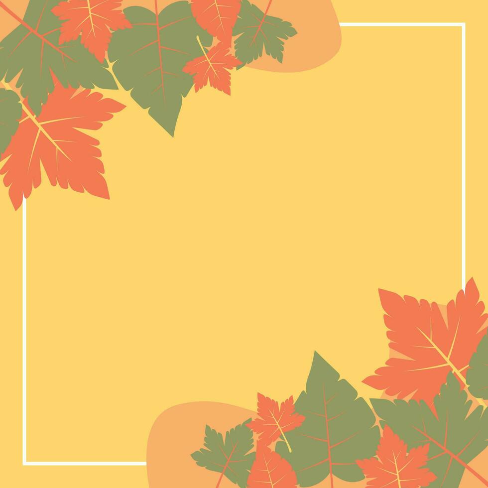 autumn, spring and summer background. beautiful design with leaf ornaments and empty space for text. vector for greeting cards, social media, flyers, banners.