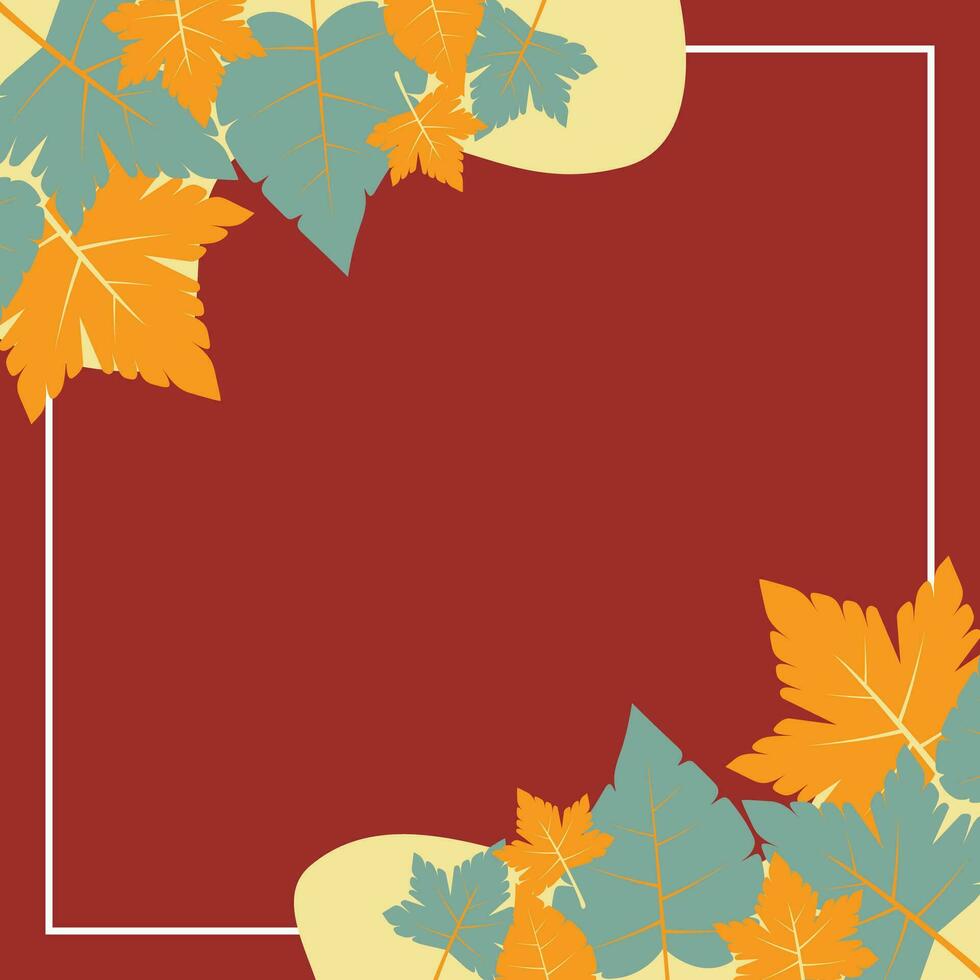 otoño, primavera y verano antecedentes. hermosa diseño con hoja adornos y vacío espacio para texto. vector para saludo tarjetas, social medios de comunicación, volantes, pancartas