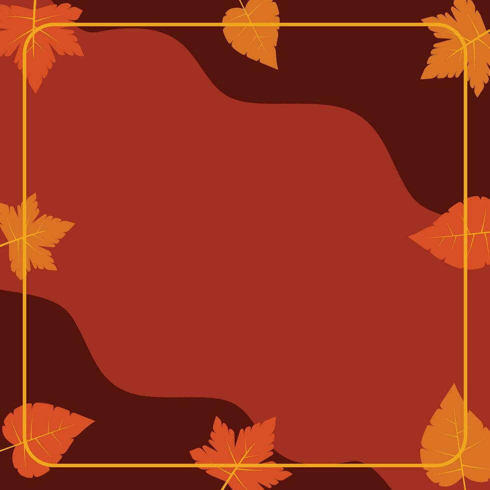 autumn background with copy space area, vector with waves and leaves pattern. design for banner, greeting card, flyer, social media, presentation, web.