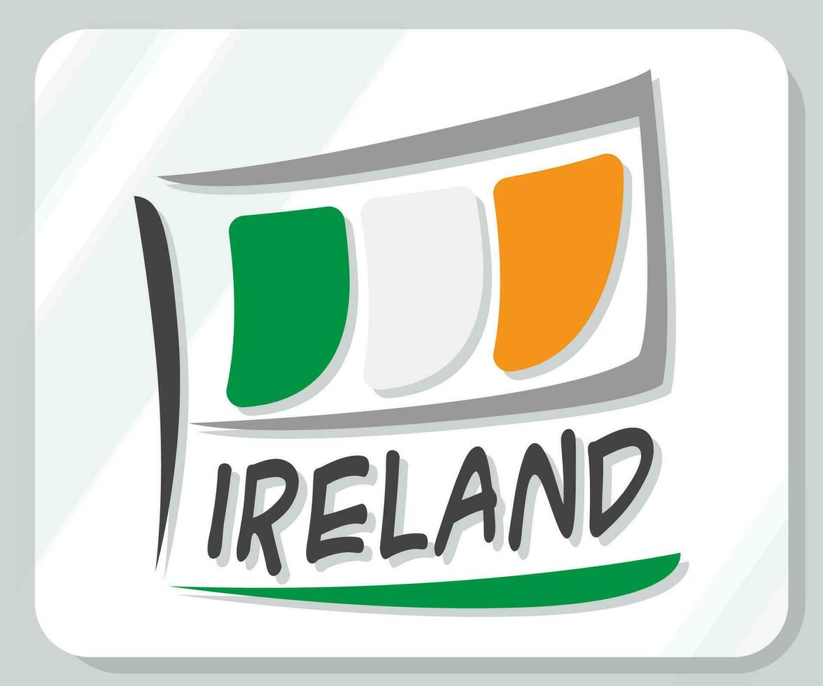 Ireland Graphic Pride Flag Icon vector
