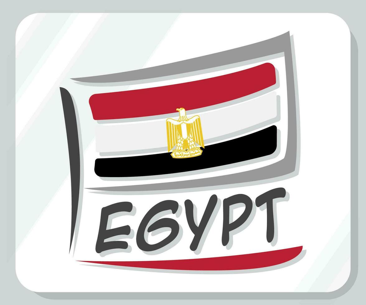 Egipto gráfico orgullo bandera icono vector