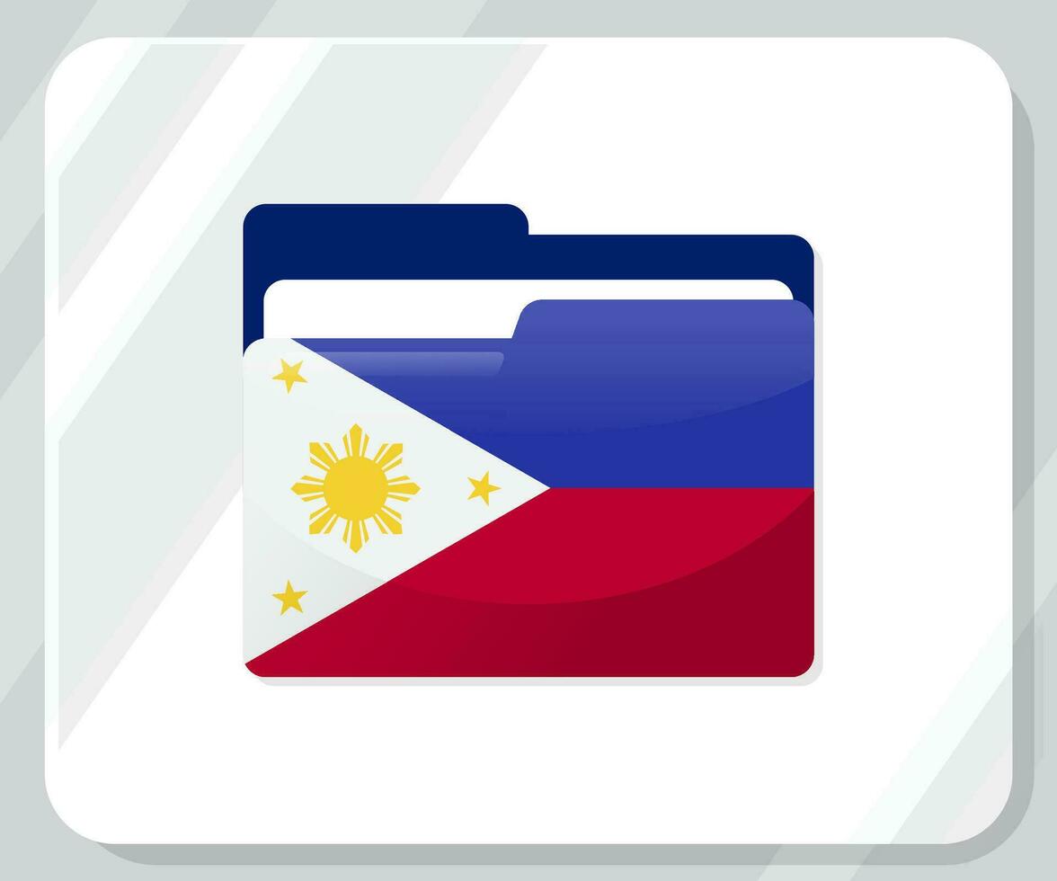Filipinas lustroso carpeta bandera icono vector