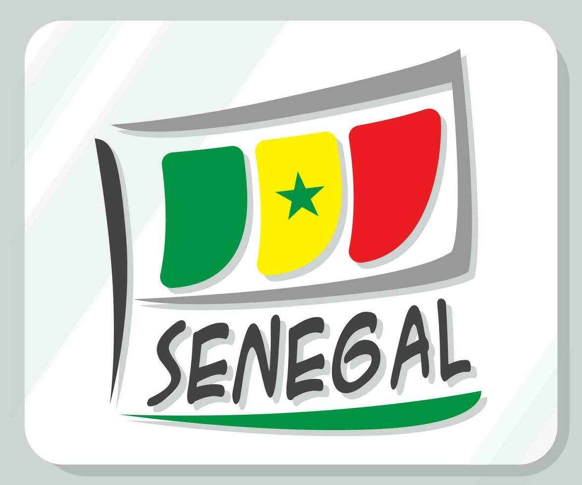 Senegal Graphic Pride Flag Icon vector