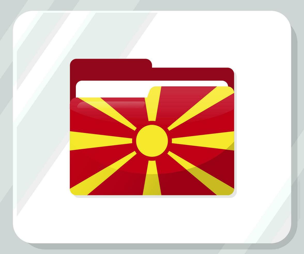 macedonia lustroso carpeta bandera icono vector