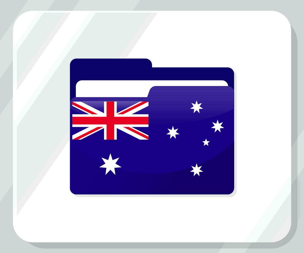 Australia Glossy Folder Flag Icon vector