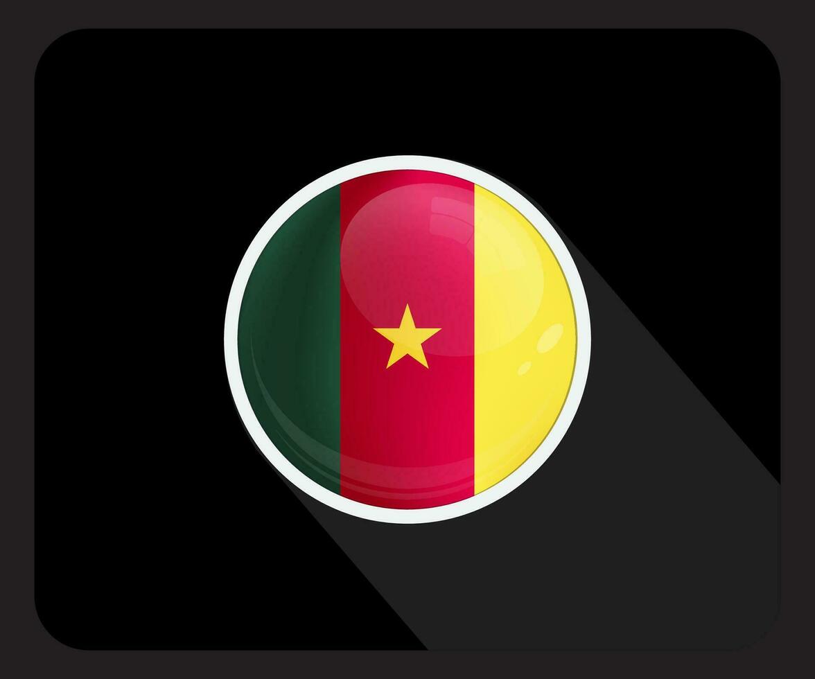 Cameroon Glossy Circle Flag Icon vector