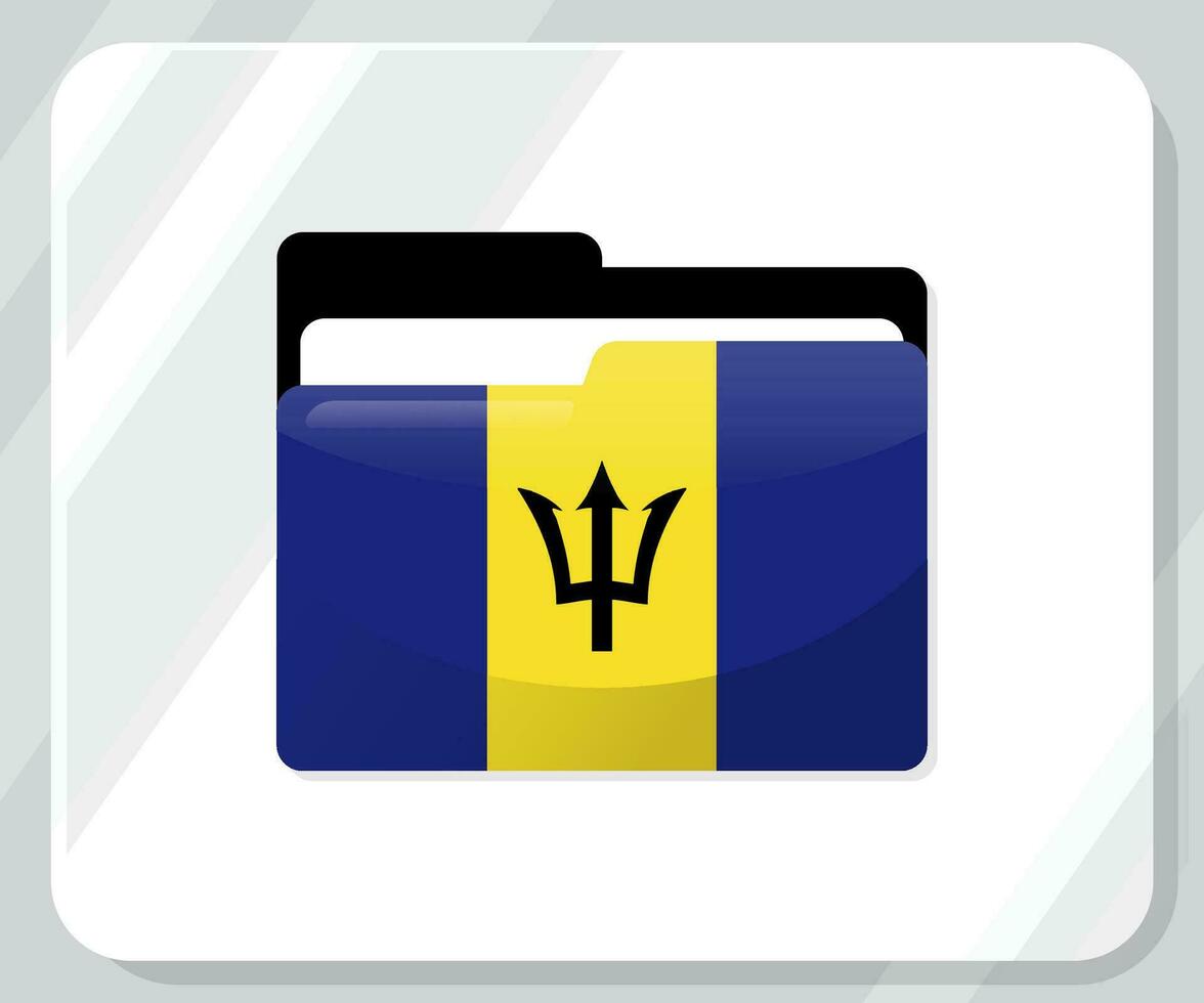 Barbados Glossy Folder Flag Icon vector