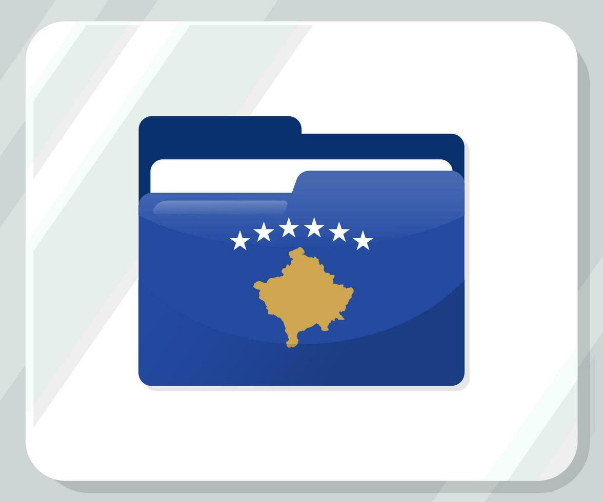 Kosovo lustroso carpeta bandera icono vector