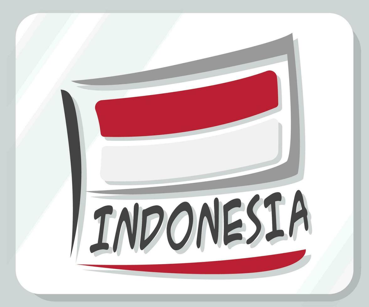 Indonesia gráfico orgullo bandera icono vector