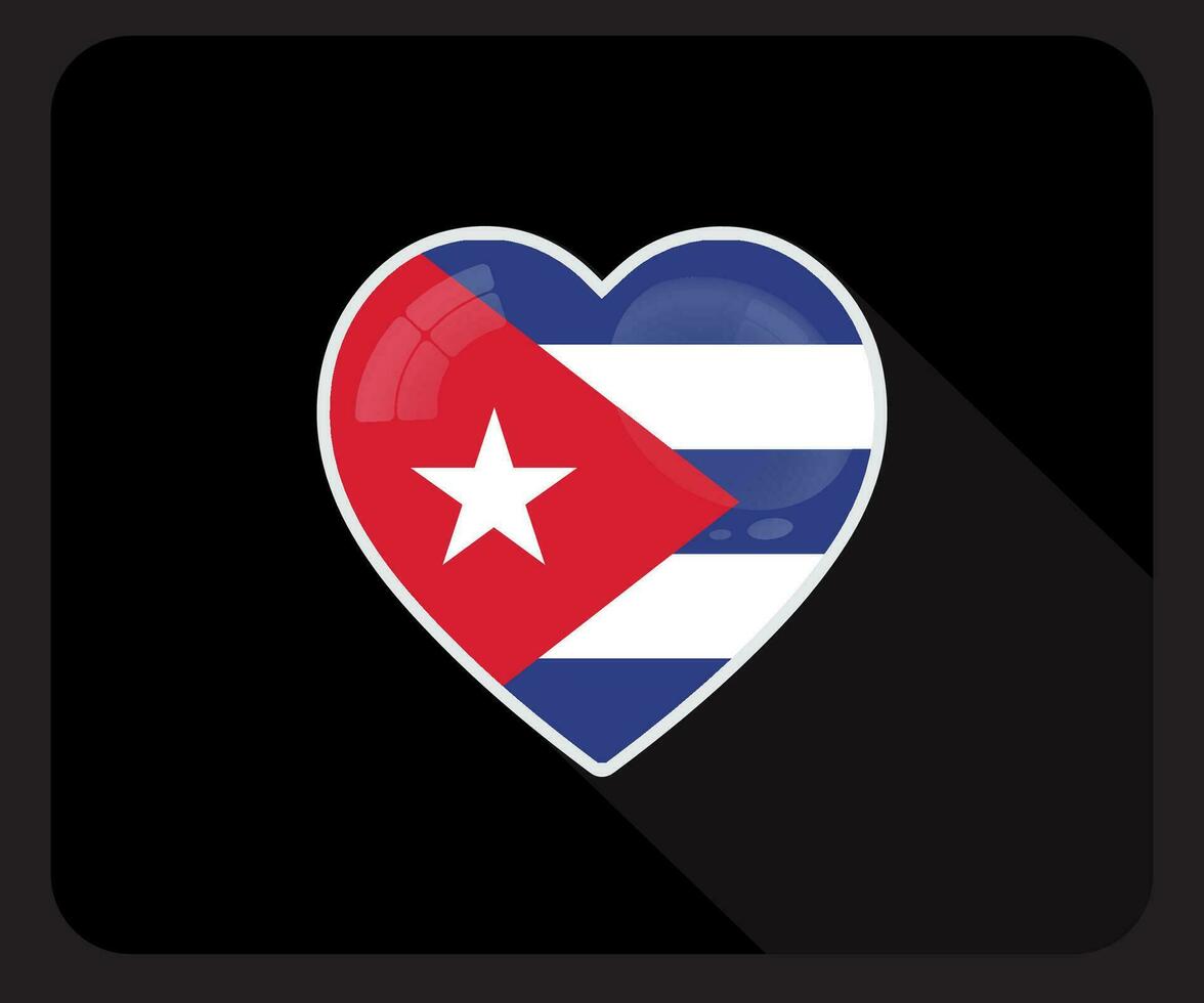 Cuba amor orgullo bandera icono vector