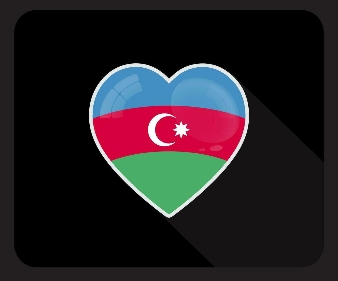 azerbaiyán amor orgullo bandera icono vector
