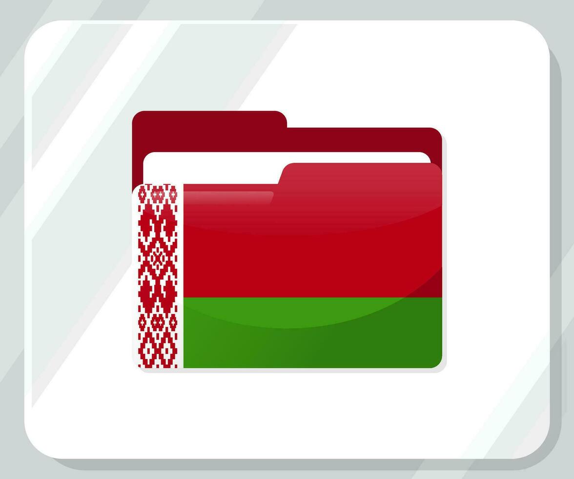 bielorrusia lustroso carpeta bandera icono vector