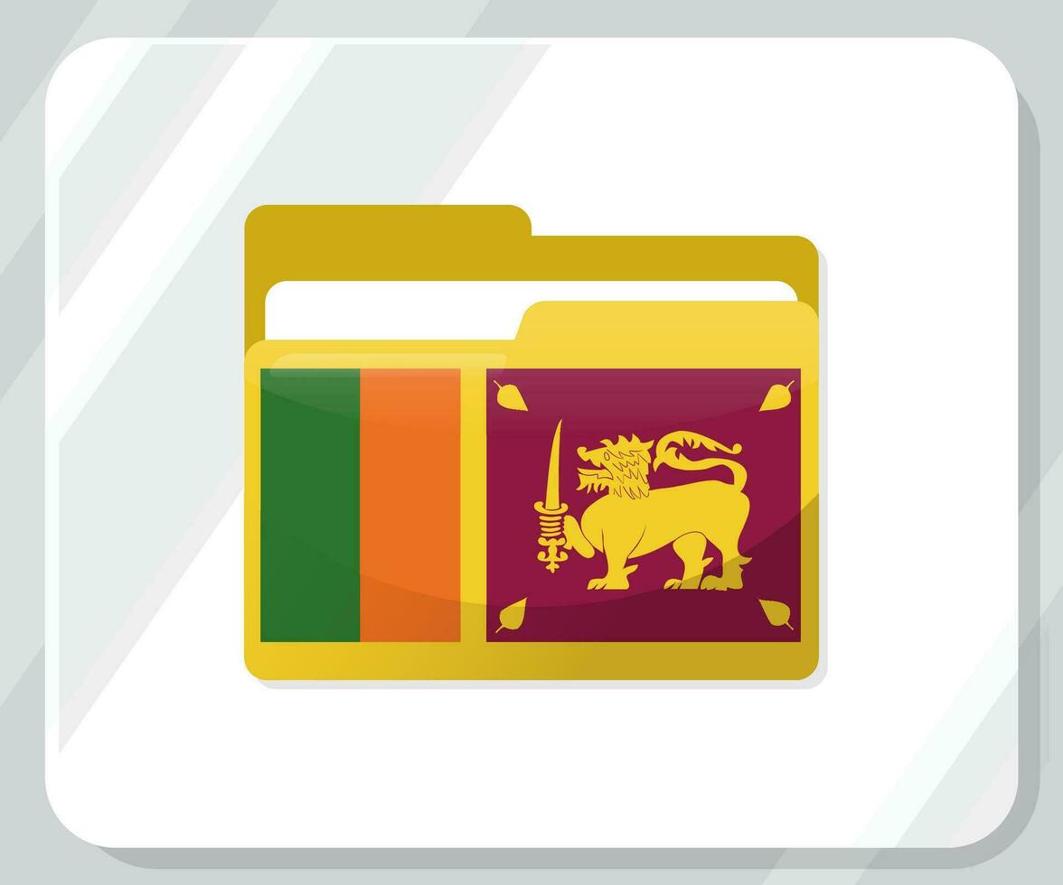 sri lanka lustroso carpeta bandera icono vector