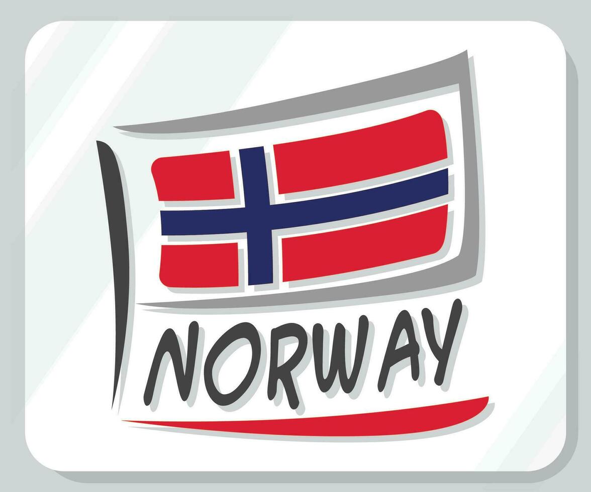 Norway Graphic Pride Flag Icon vector