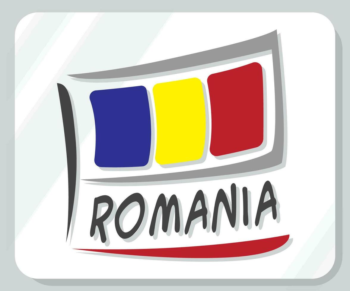 Romania Graphic Pride Flag Icon vector