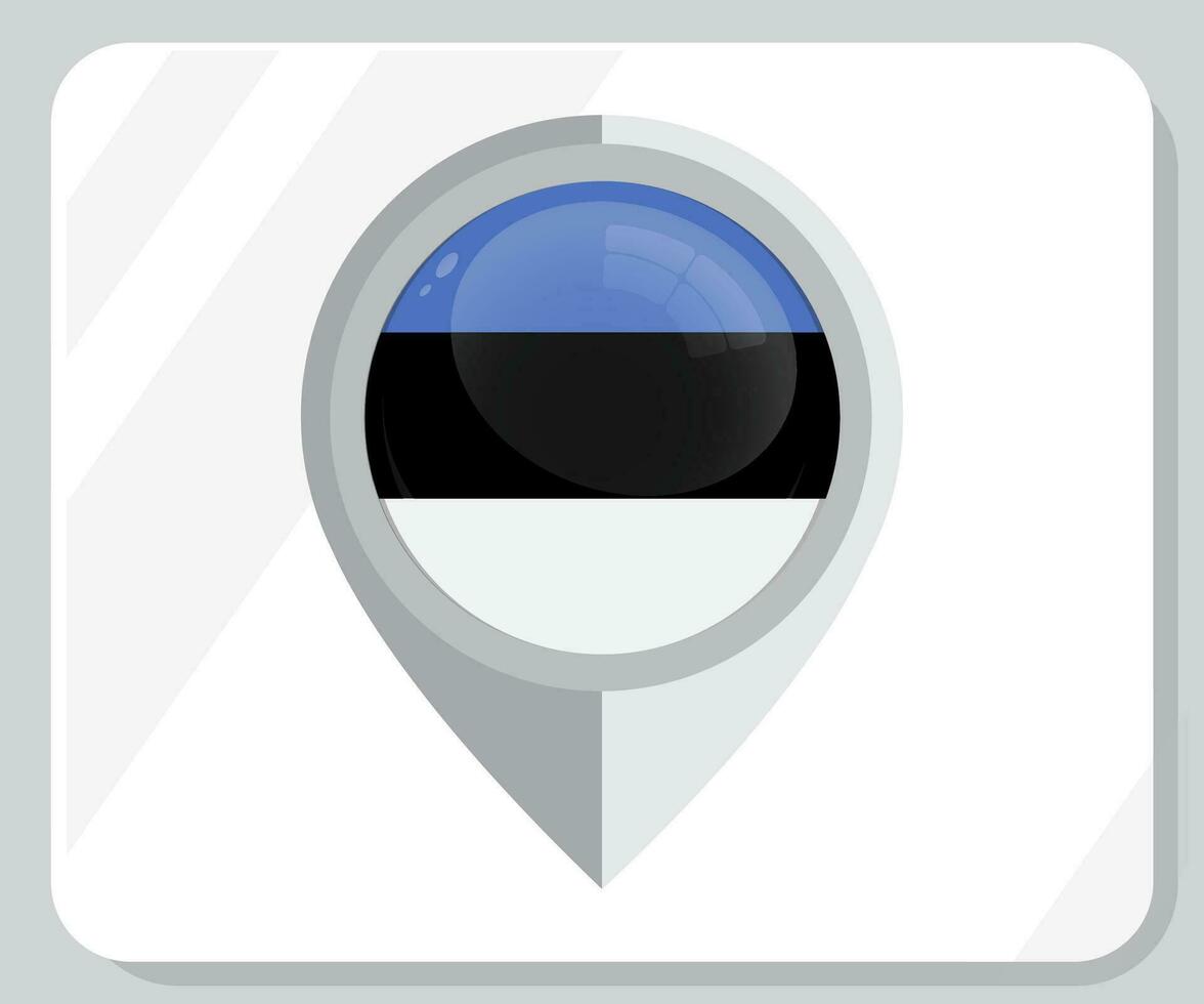 Estonia Glossy Pin Location Flag Icon vector