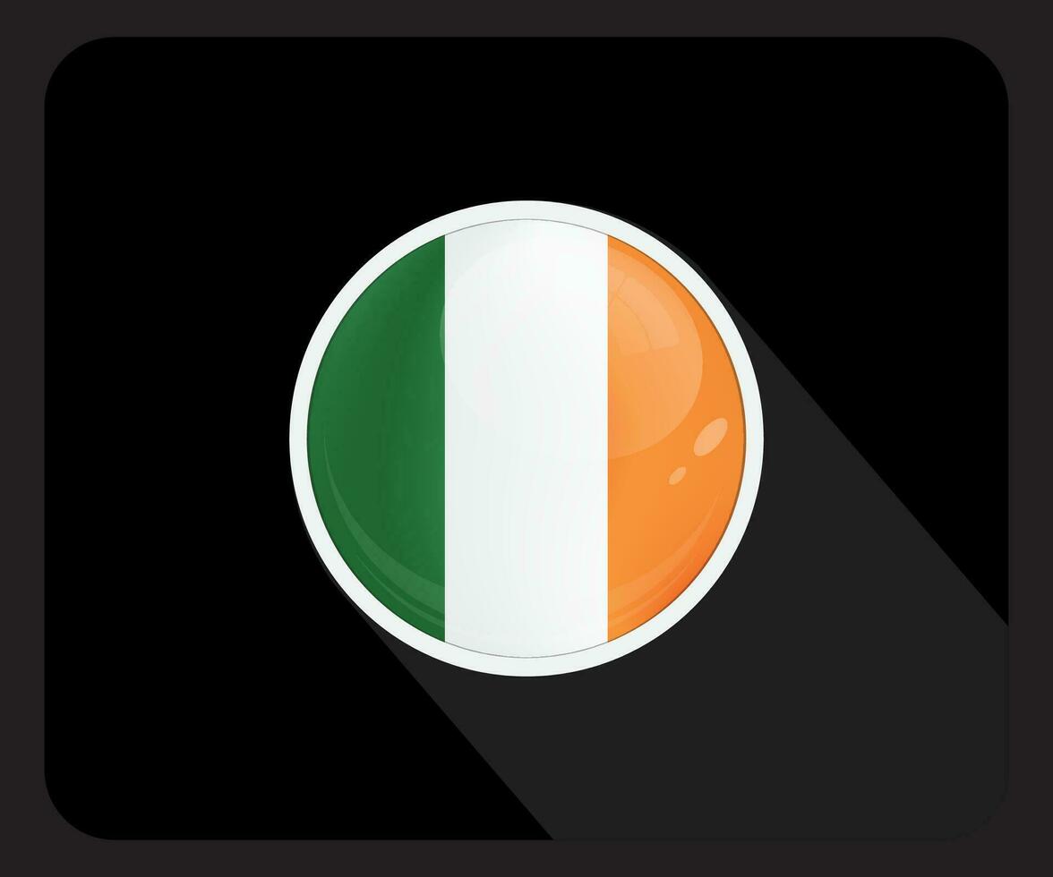 Ireland Glossy Circle Flag Icon vector