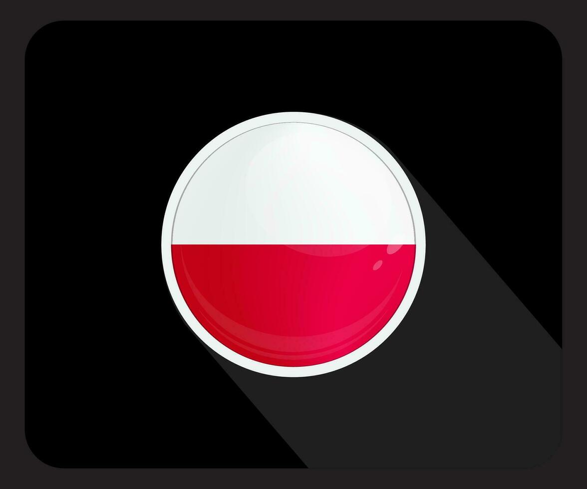 Poland Glossy Circle Flag Icon vector