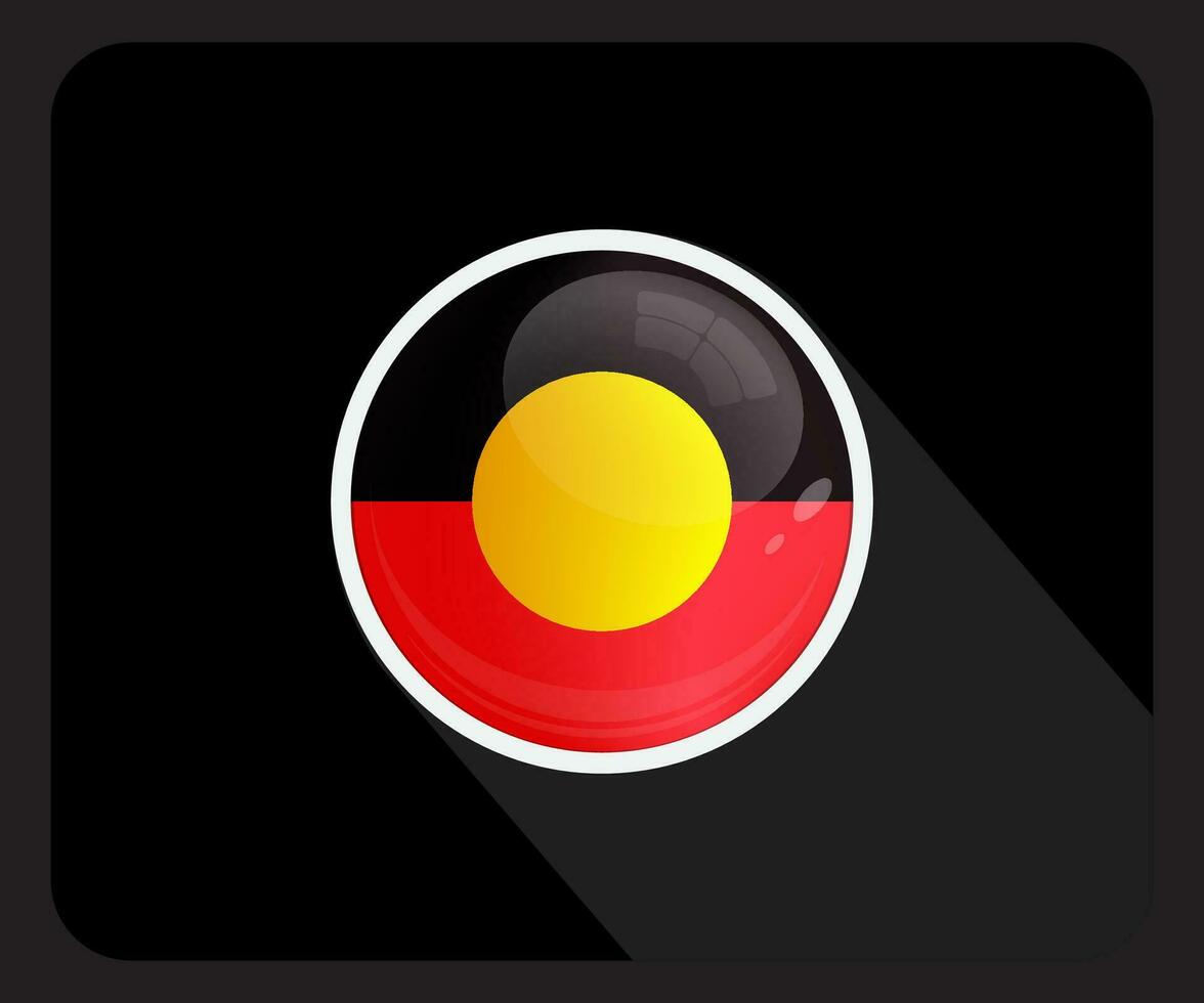 Aboriginal Glossy Circle Flag Icon vector