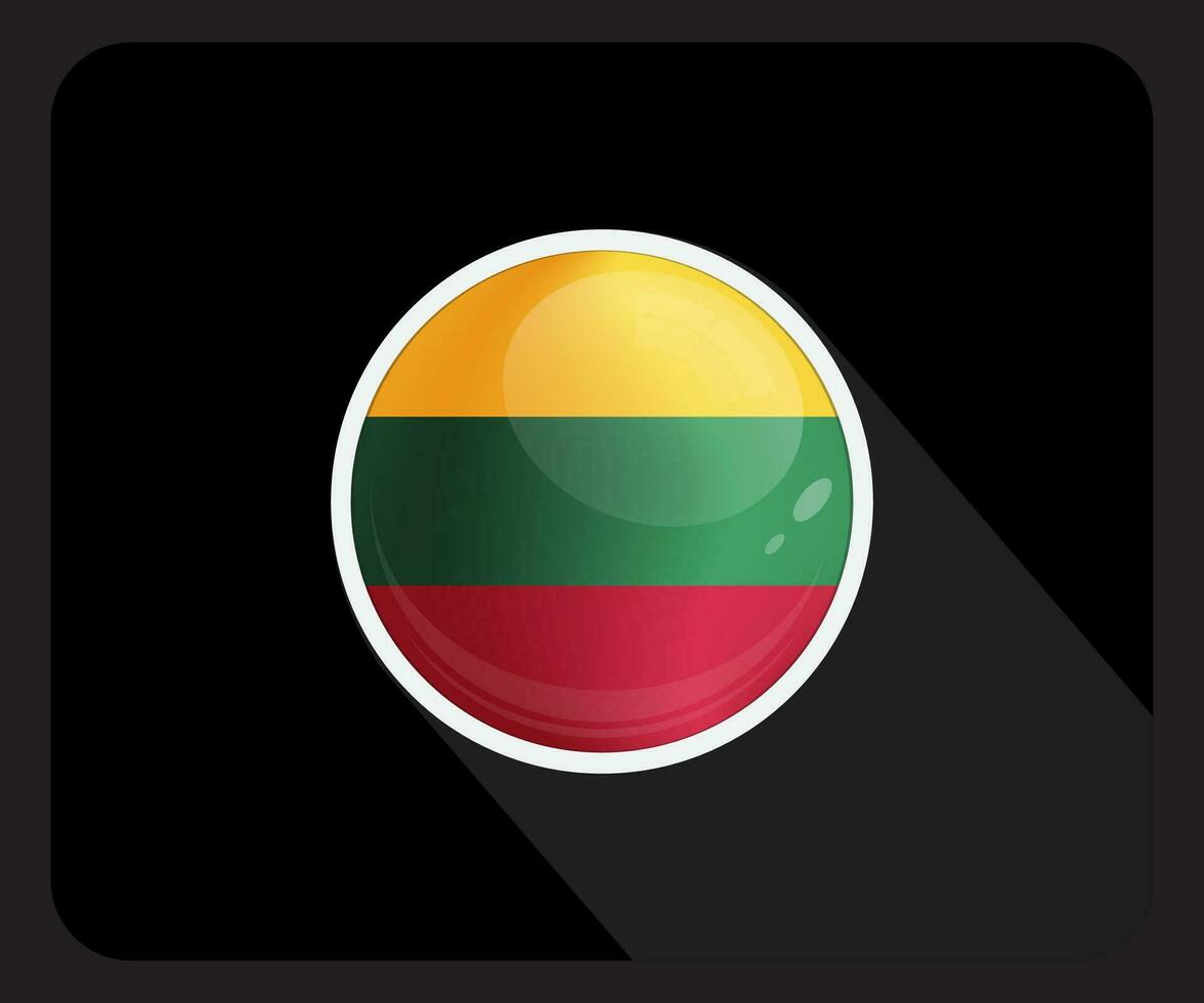 Lithuania Glossy Circle Flag Icon vector