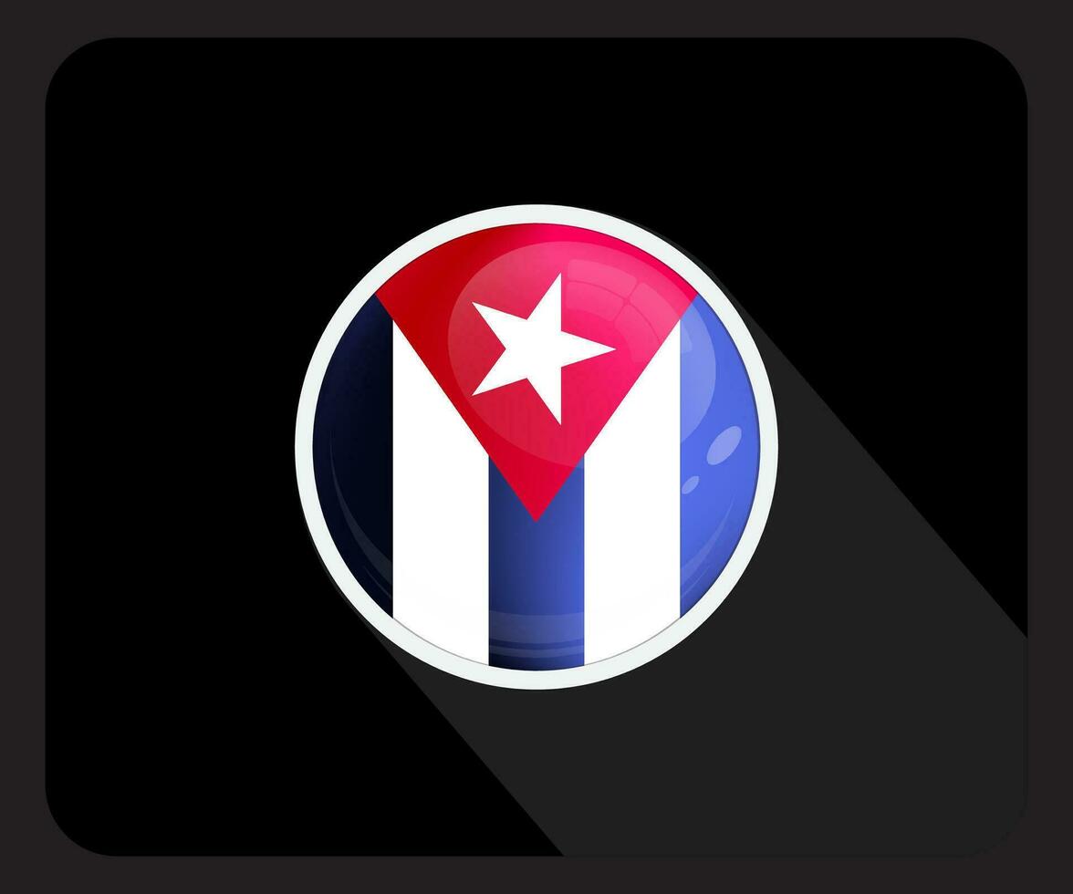 Cuba Glossy Circle Flag Icon vector