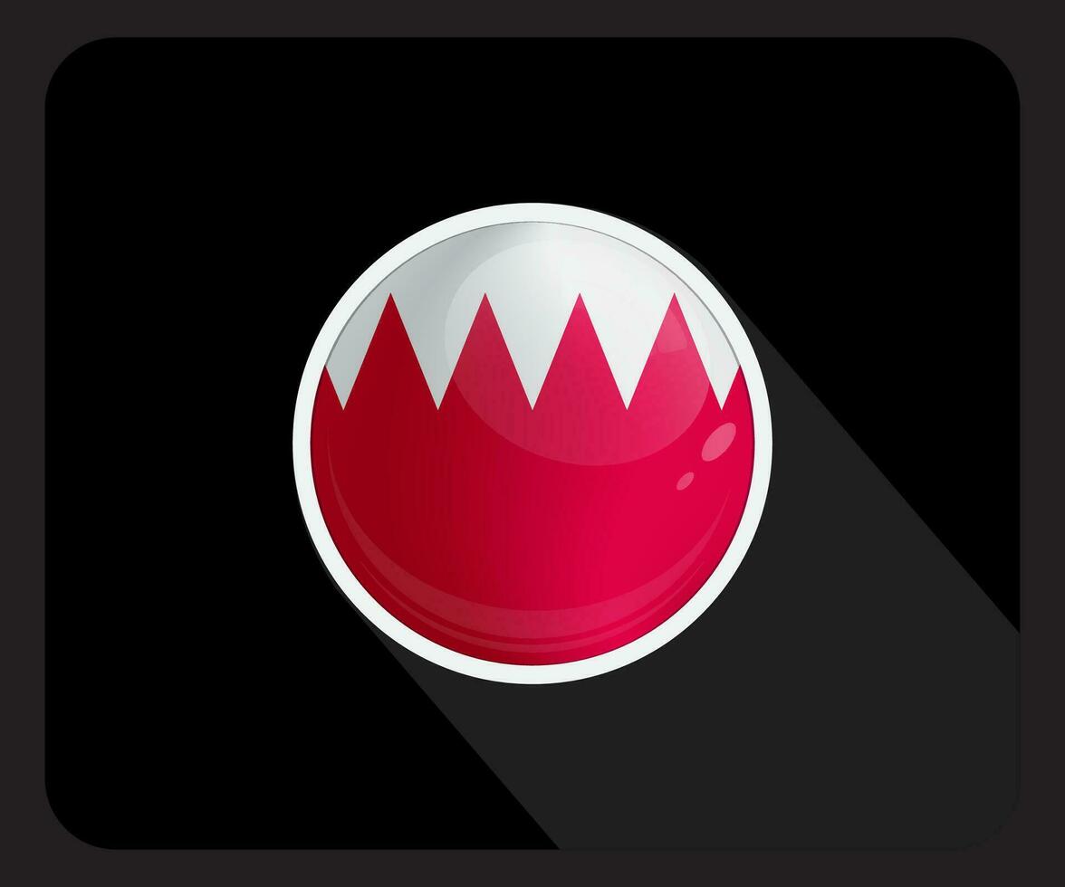 Bahrain Glossy Circle Flag Icon vector