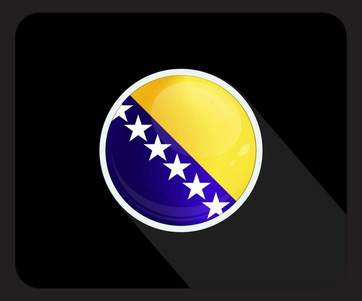 bosnia y herzergovina lustroso circulo bandera icono vector