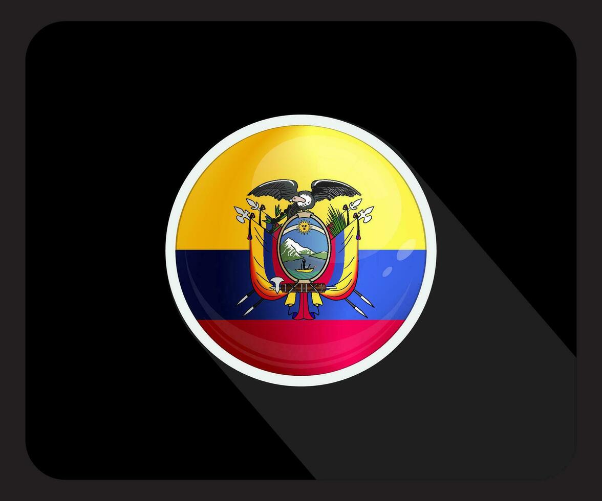 Ecuador lustroso circulo bandera icono vector