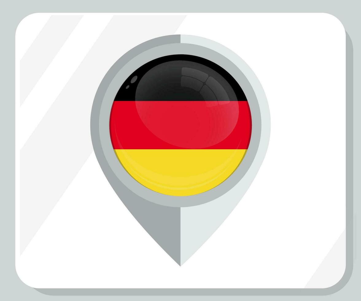 Germany Glossy Pin Location Flag Icon vector