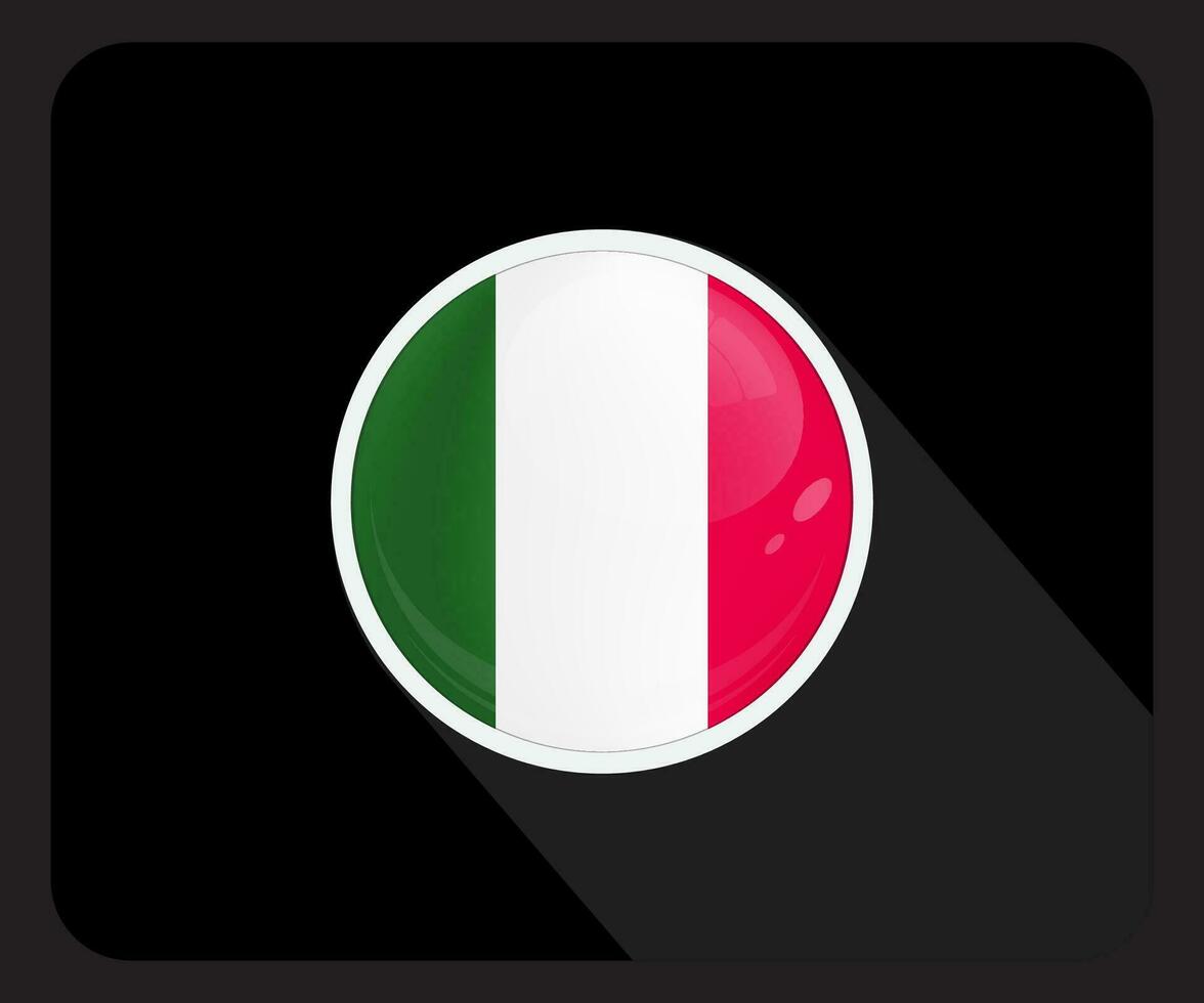 Italy Glossy Circle Flag Icon vector