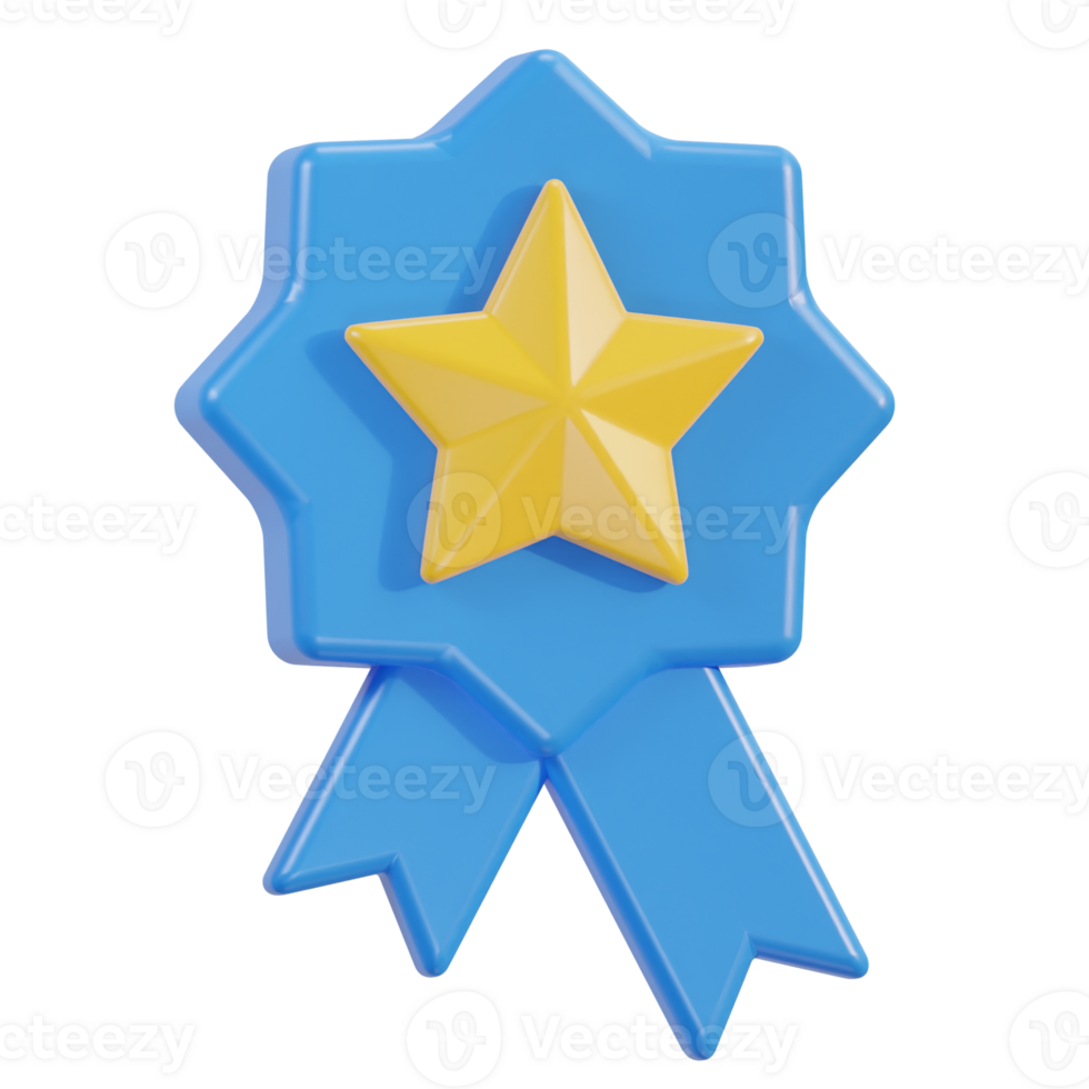 3d badge avec étoile icône png