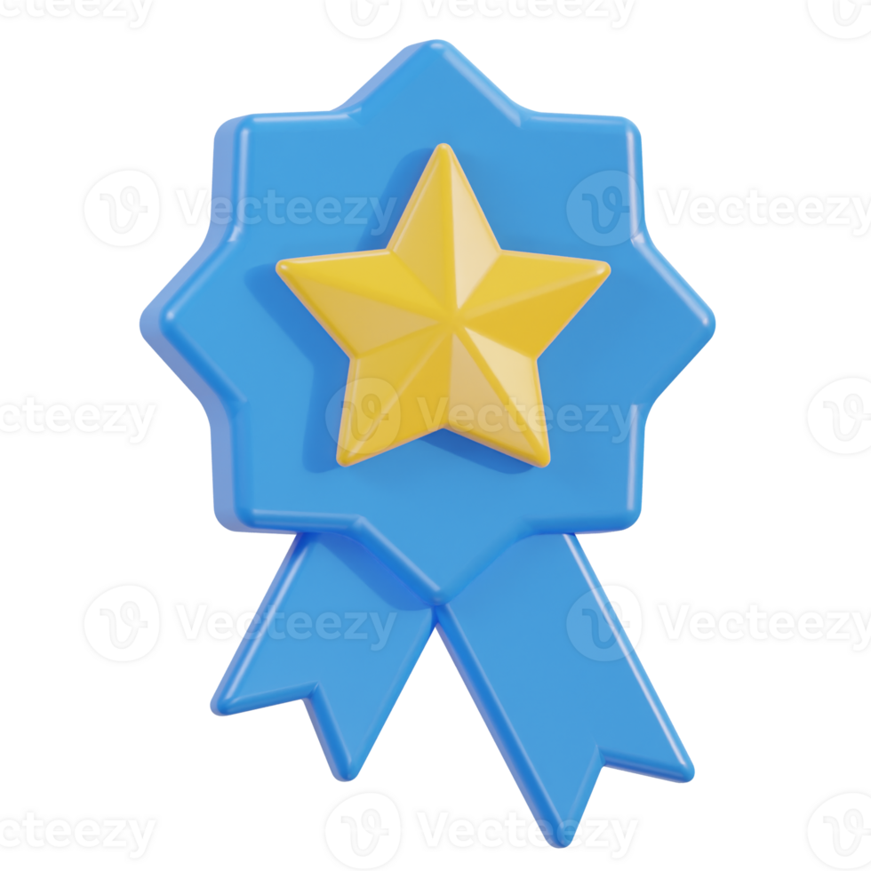 3d Insignia con estrella icono png