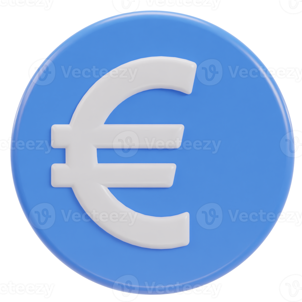 euro icône 3d le rendu illustration png