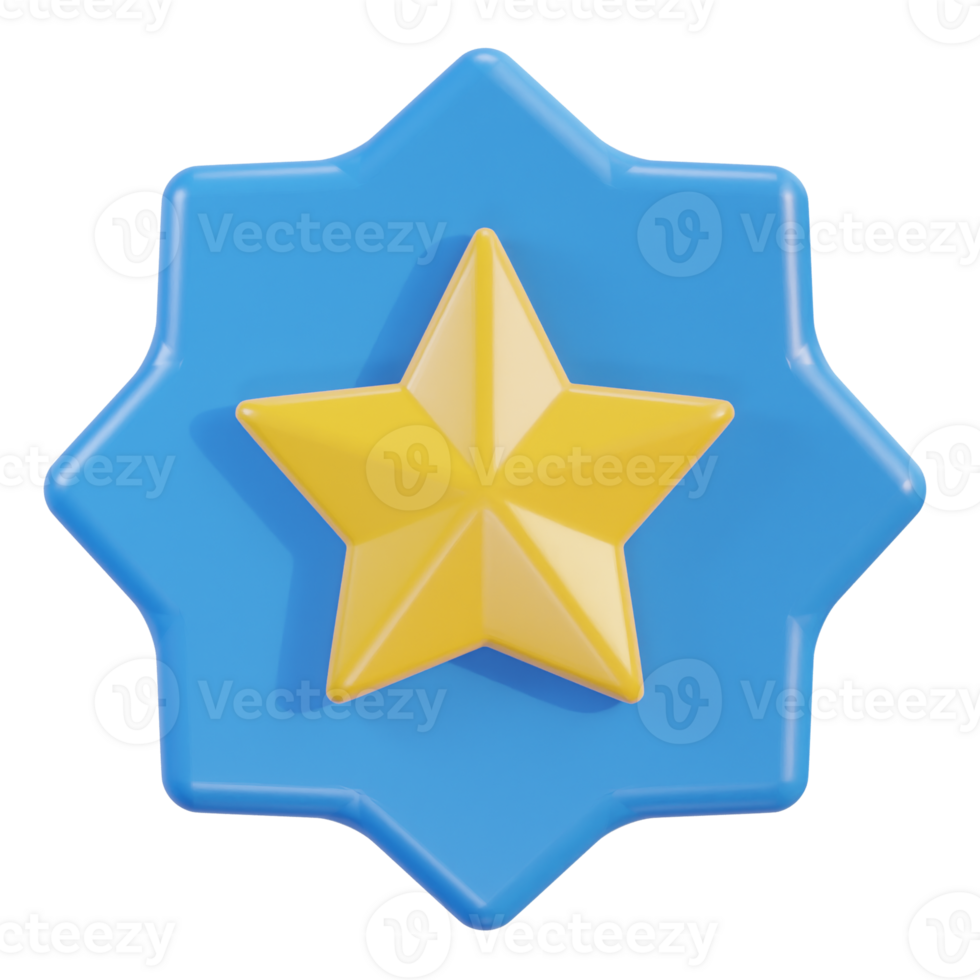 3d badge avec étoile icône png